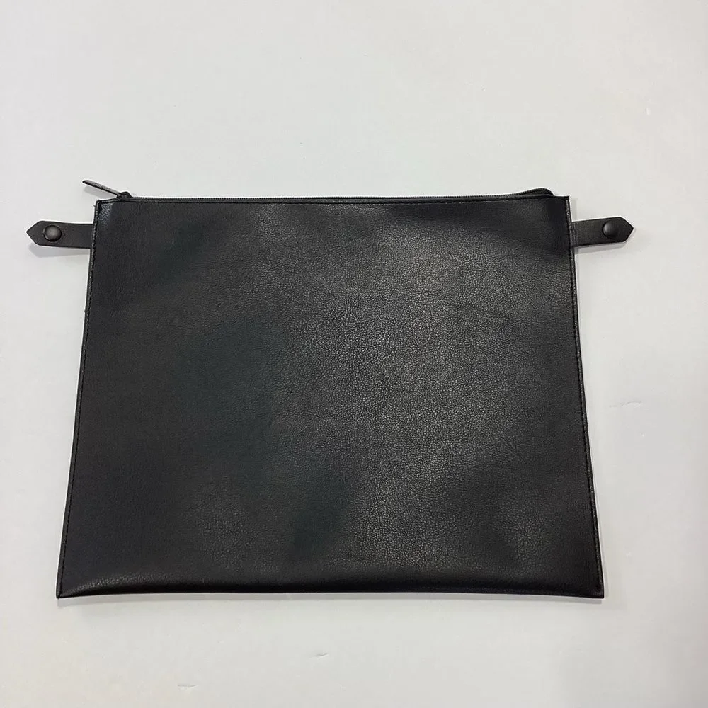 Beis Black Work Tote Laptop Sleeve Insert Bag Pouch With Snaps
